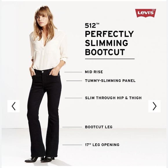 Levi's 512 Perfectly Slimming Fit Boot Cut Denim Jeans - Picture 2 of 11